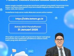 Melalui SIDIA, Pemko Batam Buka Pendaftaran Kerja Sama Media Tahun 2026